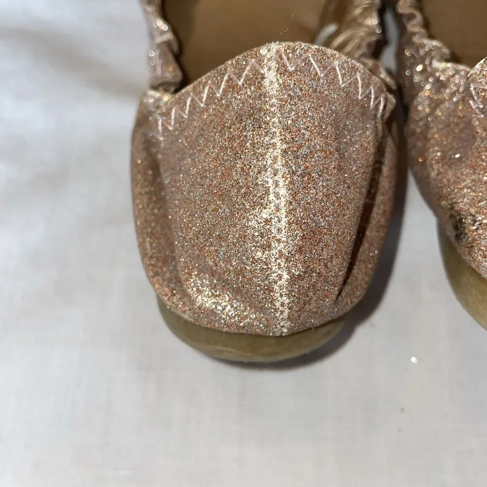 New York & Co. Ballet Slippers Womens Size 9 Medium Pink Glitter Bow Toe Slip On